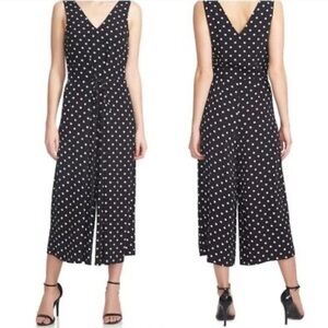 Chic Black and White Polka Dot Jumpsuit 1 state anthro size small